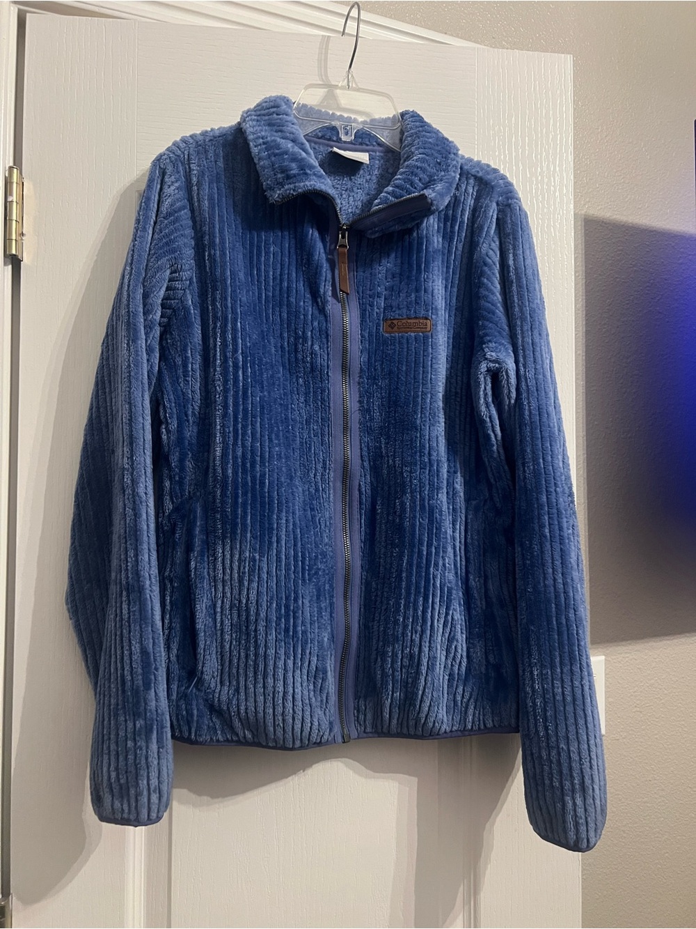 Blue Plush Ribbed Teddy Jacket by Columbia